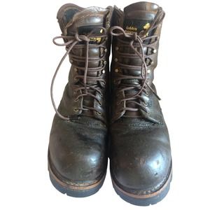 Golden Retriever Sz 9W Safety Toe Insulated Work Boots Brown Brown 10" VG